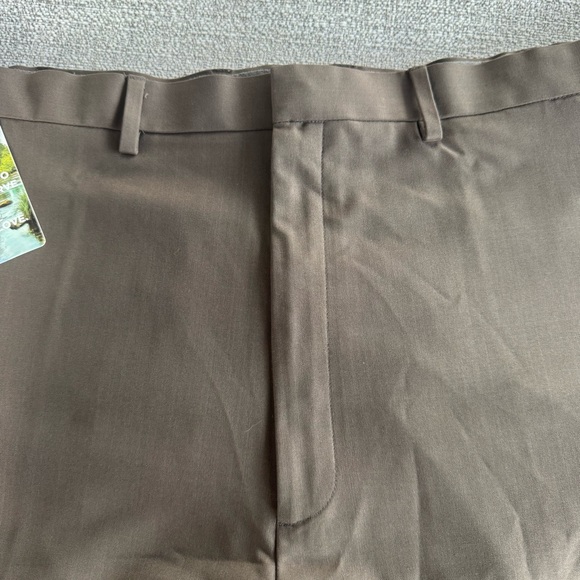 Haggar Men's Big & Tall Premium Comfort Flat Front Dress Pant - Brown - Picture 3 of 6